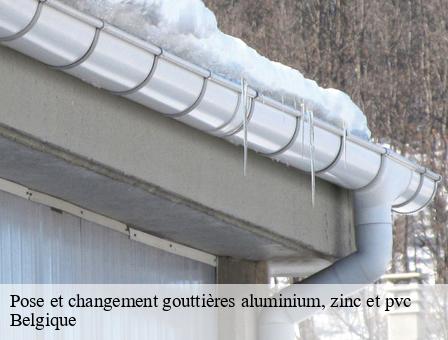 Pose et changement gouttières aluminium, zinc et pvc Belgique 