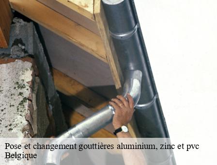 Pose et changement gouttières aluminium, zinc et pvc Belgique 